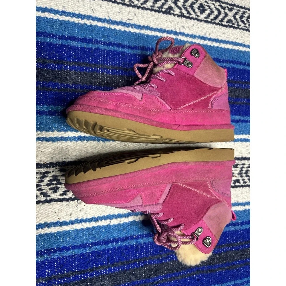 UGG Australia Girls Highland Hi Heritage Boots Suede Pink Size 5